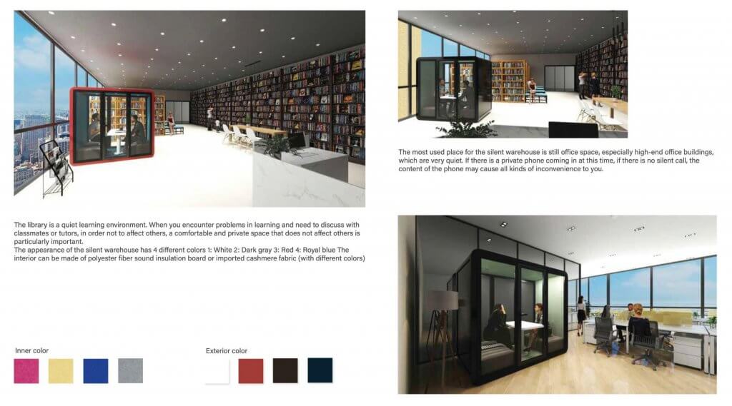 Modular office private cube workstation with enclosed panels and integrated desk by FIZONE OFFICE SYSTEM