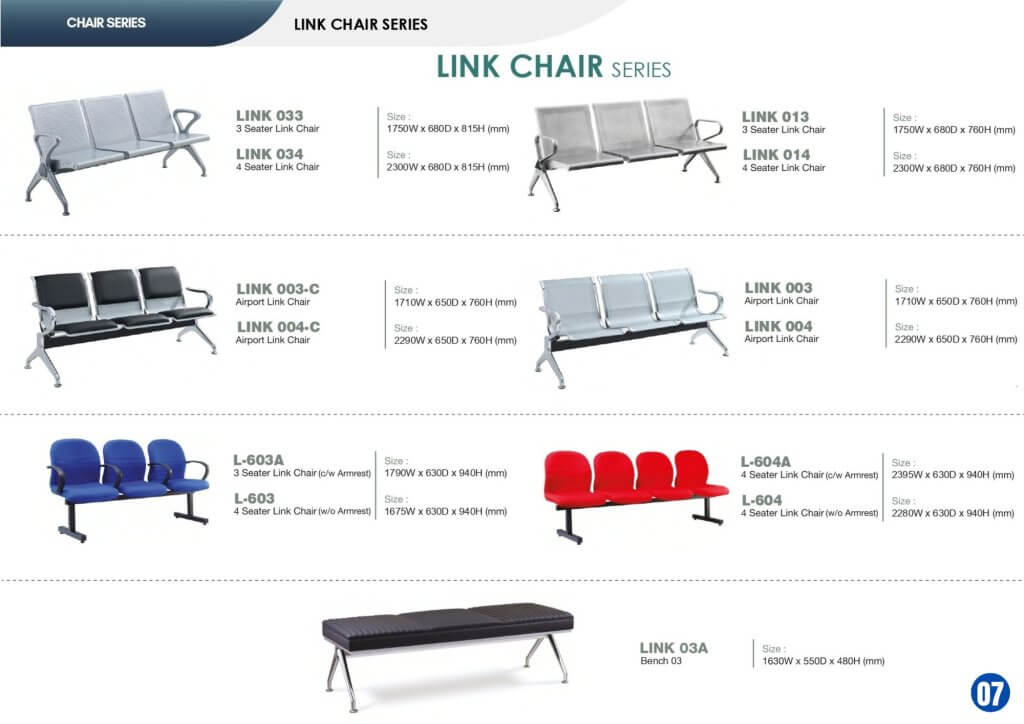 Link chairs with beam seating by FIZONE OFFICE SYSTEM, ideal for waiting areas, clinics, and public spaces in Malaysia