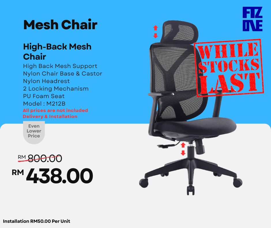 Ergonomic mesh office chairs on promotion by FIZONE OFFICE SYSTEM, featuring breathable backrest and adjustable design